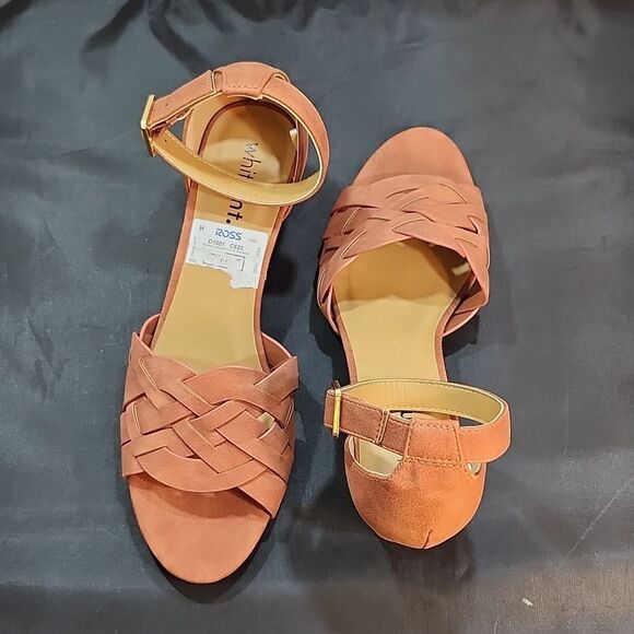 BRAND NEW WHITEMT LOW BLOCK-HEEL ADJUSTABLE BUCKLE WOMEN'S WIDE BRAIDED … - Picture 3 of 16